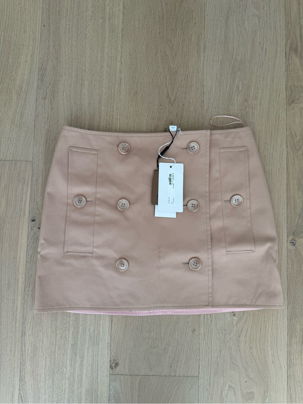 Burberry Blush Double-Breasted Mini Skirt